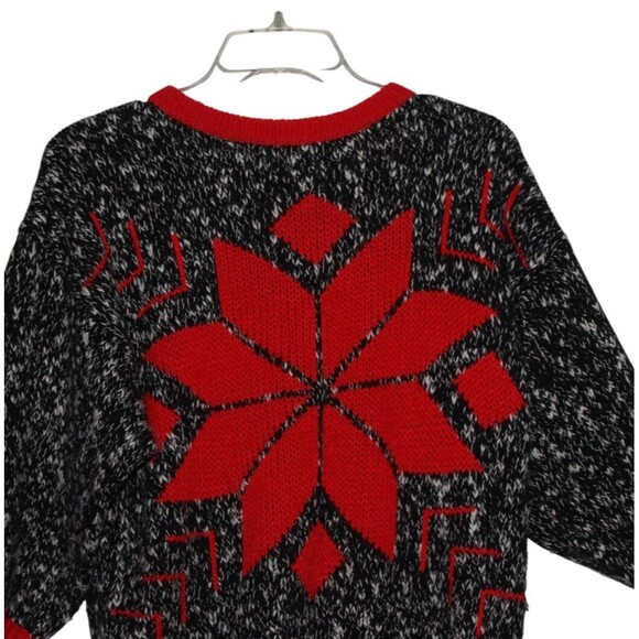 Vintage Reference Point Christmas Pullover Sweater Winter Poinsettia Women's Med - Picture 3 of 6